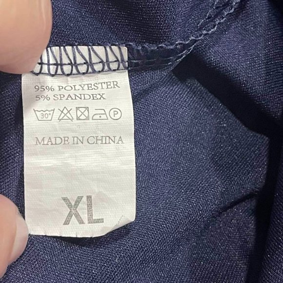 Cold Shoulder Navy Shift Dress with Long Bell Sleeves XL - Picture 9 of 13